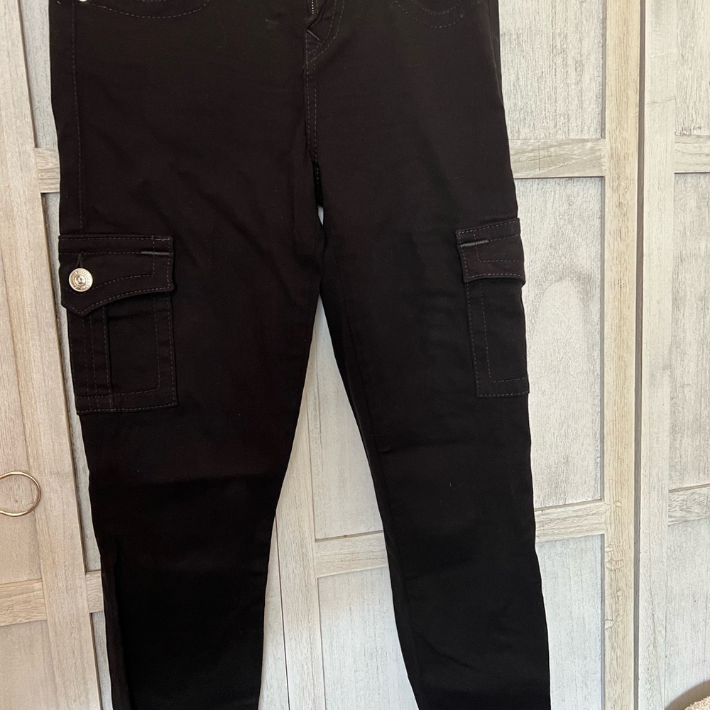 True Religion Skinny Black Cargo Pants